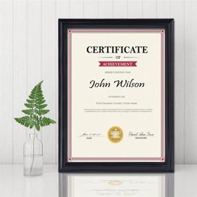 img 3 attached to 🖼️ Premium 8.5x11 Certificate Frame - Stylish Black Picture Diploma Degree Document Frames with Real Glass Front - Wall or Tabletop Display - Vertical or Horizontal Orientation - Pack of 4