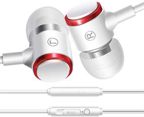 img 1 attached to 🎧 High-Quality 2 Pack T THKAIVEQI Earbud & In-Ear Headphones with Noise Cancelling and Microphone - Compatible with iPhone and Android Smartphones