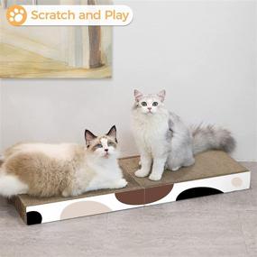 img 1 attached to 🐱 ComSaf Long Cat Scratcher: Foldable, Durable Concave Corrugated Scratch Pad for Indoor Cats and Kittens, Reversible Scratching Lounge and Furniture Protector