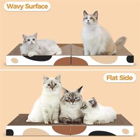 img 3 attached to 🐱 ComSaf Long Cat Scratcher: Foldable, Durable Concave Corrugated Scratch Pad for Indoor Cats and Kittens, Reversible Scratching Lounge and Furniture Protector