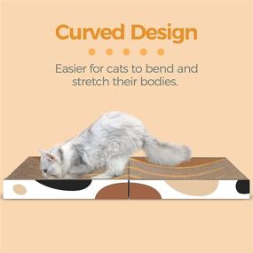 img 2 attached to 🐱 ComSaf Long Cat Scratcher: Foldable, Durable Concave Corrugated Scratch Pad for Indoor Cats and Kittens, Reversible Scratching Lounge and Furniture Protector