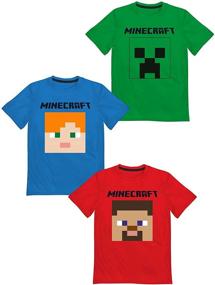 img 4 attached to 👕 Stylish Minecraft Creeper Characters T Shirt: Perfect Black Boys' Clothing