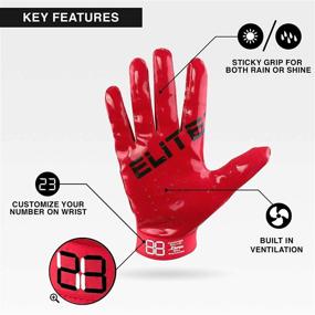 img 2 attached to 🧤 EliteTek RG-14 Football Gloves: Perfect Fit for Kids - No Strap Needed!