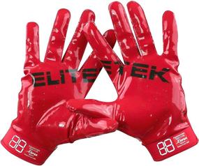 img 3 attached to 🧤 EliteTek RG-14 Football Gloves: Perfect Fit for Kids - No Strap Needed!