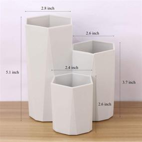 img 3 attached to Gray Plastic Makeup Brush Holder Organizer: 3 🖤 Slot Cosmetic Storage Cup for Vanity, Desk, Bathroom Countertops