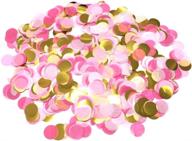 🎉 5000 pieces paper table confetti circles: pink & gold mix for weddings, holidays, anniversaries, and birthdays - 1 inch dots (1.76 oz) логотип