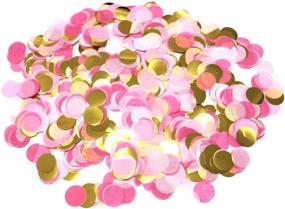 img 4 attached to 🎉 5000 Pieces Paper Table Confetti Circles: Pink & Gold Mix for Weddings, Holidays, Anniversaries, and Birthdays - 1 Inch Dots (1.76 OZ)