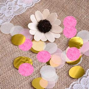 img 2 attached to 🎉 5000 Pieces Paper Table Confetti Circles: Pink & Gold Mix for Weddings, Holidays, Anniversaries, and Birthdays - 1 Inch Dots (1.76 OZ)