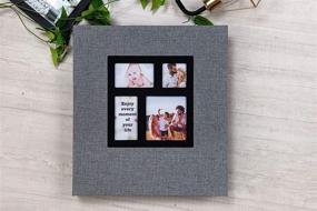 img 3 attached to Linen Hardcover Potricher Photo Album - Grey, 4x6, Large Capacity for 600 Family Wedding Anniversary Baby Vacation Pictures