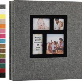 img 4 attached to Linen Hardcover Potricher Photo Album - Grey, 4x6, Large Capacity for 600 Family Wedding Anniversary Baby Vacation Pictures