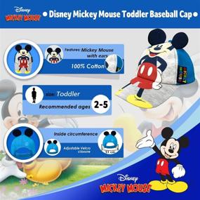 img 3 attached to Disney Mickey Mouse Toddler Boys Cotton Baseball Cap for Ages 2-5: Comfortable and Stylish Headwear for Young Ones!