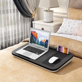 img 2 attached to 💻 Домашniaя поддержка для ноутбука HOMEFORT: эргономичный дизайн с подставкой для мыши и планшета - серый