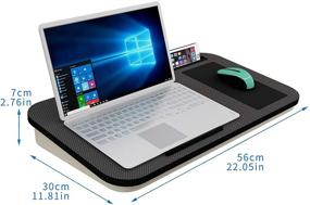 img 1 attached to 💻 Домашniaя поддержка для ноутбука HOMEFORT: эргономичный дизайн с подставкой для мыши и планшета - серый