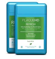 🌿 plaquehd dry mouth fresh breath spray pocket size (mint, 2 pack) - ultimate solution for long-lasting freshness! logo