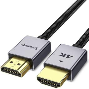 img 4 attached to 🔌 1ft 4K HDMI Cable - High-Speed (4K@60Hz, 18Gbps), HDMI 2.0 Cord with Cotton Braided Design, Slim Aluminum Shell, Gold-Plated Connectors - Supports 4K HDR, ARC. Ideal for Gaming Monitor, TV, X-Box, PS5/4/3 (Braided, 1ft)