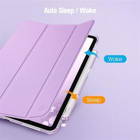 img 2 attached to 📱 Fintie SlimShell Case for iPad Pro 11-inch (3rd Generation) 2021 - Translucent Frosted Back Cover with Pencil Holder, Auto Wake/Sleep, Compatible with iPad Pro 11" 2nd Gen 2020 / 1st Gen 2018, Purple