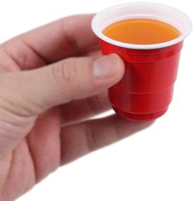 img 3 attached to 🥤 120 Count Red 2oz Abom Mini Disposable Shot Glasses - Plastic Shot Cups for Jello Shots, Jager Bomb, Condiments, Snacks, Samples and Tastings - Mini Party Cups