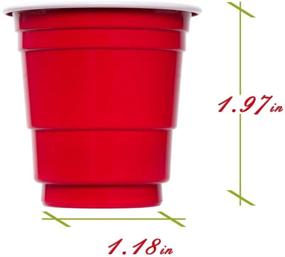 img 2 attached to 🥤 120 Count Red 2oz Abom Mini Disposable Shot Glasses - Plastic Shot Cups for Jello Shots, Jager Bomb, Condiments, Snacks, Samples and Tastings - Mini Party Cups
