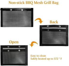 img 2 attached to 🔥 Sorkwo Non-Stick BBQ Grill Mesh Bag: Heat-Resistant & Reusable Baking Grilling PTFE Bag for Outdoor Picnic Cooking and Barbecue