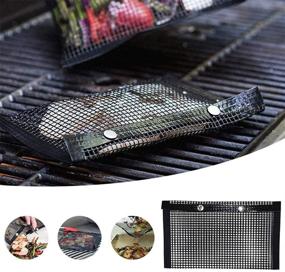 img 1 attached to 🔥 Sorkwo Non-Stick BBQ Grill Mesh Bag: Heat-Resistant & Reusable Baking Grilling PTFE Bag for Outdoor Picnic Cooking and Barbecue