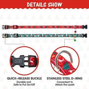 img 2 attached to 🎄 Christmas Dog Collar with Bell 2 Packs - Xmas Adjustable and Durable Pet Collars Festive Accessory with Reindeer and Snowman Pattern for Small, Medium, and Large Dogs