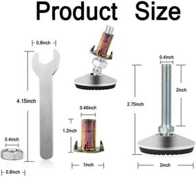 img 2 attached to 💪 4 Piece Swivel Adjustable Leveling Feet - Heavy Duty Furniture Table Legs with Swivel Leveler Feet - Adjustable Leveling Legs Glide for Tables, Chairs, Cabinets (2" Base Diameter, 2" Thread Length)