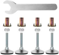 💪 4 piece swivel adjustable leveling feet - heavy duty furniture table legs with swivel leveler feet - adjustable leveling legs glide for tables, chairs, cabinets (2" base diameter, 2" thread length) logo