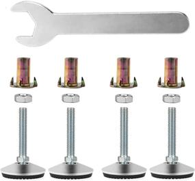 img 4 attached to 💪 4 Piece Swivel Adjustable Leveling Feet - Heavy Duty Furniture Table Legs with Swivel Leveler Feet - Adjustable Leveling Legs Glide for Tables, Chairs, Cabinets (2" Base Diameter, 2" Thread Length)