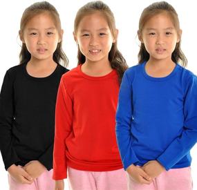 img 4 attached to 🔥 Cozy and Warm: Angelina Kids Fleece Lined Crew-Neck Thermal Top (3-Pack)