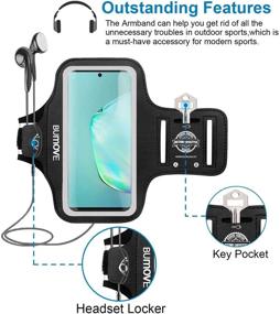 img 3 attached to 📱 Armband Holder for Samsung Galaxy Note 20 Ultra/20/10 Plus/9/8 - BUMOVE Gym Running Workouts Sports Cell Phone Arm Band (Black)