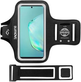 img 4 attached to 📱 Armband Holder for Samsung Galaxy Note 20 Ultra/20/10 Plus/9/8 - BUMOVE Gym Running Workouts Sports Cell Phone Arm Band (Black)