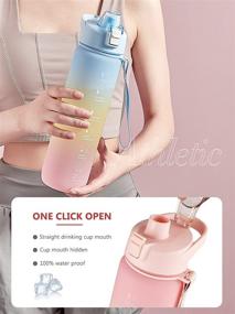 img 3 attached to 💧 DEARART 32oz Motivational Water Bottles with Time Marker, Pink BPA-Free Bottle, Quick Drink for Outdoor Sports