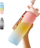 💧 dearart 32oz motivational water bottles with time marker, pink bpa-free bottle, quick drink for outdoor sports логотип