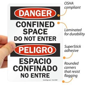 img 2 attached to SmartSign Danger Bilingual Polyester SuperStick