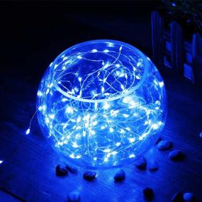 img 1 attached to 💡 Blue Battery Fairy Lights - 8 Packs of 9.8ft 30 LED Copper Wire String Lights, Battery Operated DIY Fairy Lights for Party, Wedding, Home, Bedroom, Birthday, Halloween Decoration