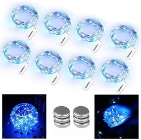 img 4 attached to 💡 Blue Battery Fairy Lights - 8 Packs of 9.8ft 30 LED Copper Wire String Lights, Battery Operated DIY Fairy Lights for Party, Wedding, Home, Bedroom, Birthday, Halloween Decoration