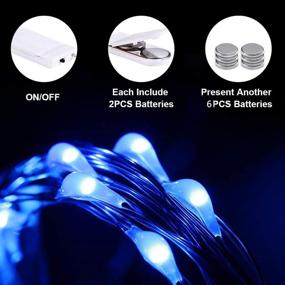 img 3 attached to 💡 Blue Battery Fairy Lights - 8 Packs of 9.8ft 30 LED Copper Wire String Lights, Battery Operated DIY Fairy Lights for Party, Wedding, Home, Bedroom, Birthday, Halloween Decoration