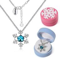 👑 pinksheep snowflake necklace set for girls - elsa inspired jewelry in snowflake packaging - perfect for princess costumes (2 pack) logo