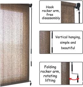 img 1 attached to 🏞️ HTTMT Outdoor Roller Shade Blind 4'W x 6'L - Light Filtering Roll Up for Deck, Porch, Balcony, and Patio