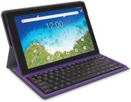планшет rca viking pro 10 дюймов с сенсорным дисплеем, операционная система android (go edition), фиолетовый - в комплекте с клавиатурой-фолио логотип