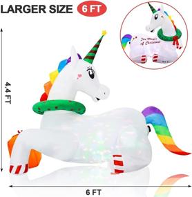 img 3 attached to Meland 6ft Christmas Inflatable Magical Unicorn - Self Inflating Xmas Decorations with 7 Color Rotating Lights: Perfect for Indoor and Outdoor Christmas Party, Yard, Garden