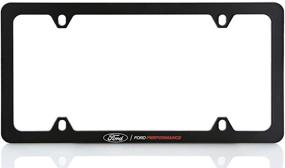 img 4 attached to 🚗 Enhance Your Vehicle's Look with Ford Performance UV Printed Black Plastic Thin Rim License Plate Frame Holder 4 Hole