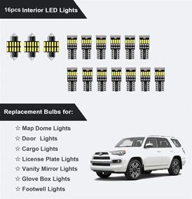 img 2 attached to Набор супер ярких светодиодных ламп для карты и светильников Dome для Toyota 4Runner 2010-2021 года всех моделей - 16 шт. Внутренних светодиодных ламп 4RUNNER