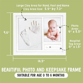 img 2 attached to 👶 Cherish Precious Moments with our Personalized Baby Handprint and Footprint Kit - Perfect Baby Nursery Decor and Gift for Newborns - Preserve Memories with Baby Photo Frame Print Kit - Register for this Alpine White Keepsake