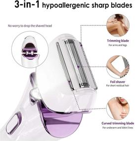 img 3 attached to 🪒 Zlime Women's Electric Shaver IPX7 Waterproof Razor with Wet & Dry Use, USB Charging - Purple, Hair Removal for Underarms, Legs, Arms, Bikini Trimmer