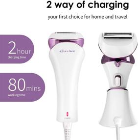 img 1 attached to 🪒 Zlime Women's Electric Shaver IPX7 Waterproof Razor with Wet & Dry Use, USB Charging - Purple, Hair Removal for Underarms, Legs, Arms, Bikini Trimmer