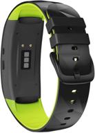 notocity compatible with samsung gear fit2 pro bands replacement silicone band for samsung gear fit2 / gear fit 2 pro smartwatch(black-green logo