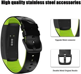 img 1 attached to NotoCity Compatible With Samsung Gear Fit2 Pro Bands Replacement Silicone Band For Samsung Gear Fit2 / Gear Fit 2 Pro Smartwatch(Black-Green