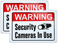 warning surveillance security aluminum business logo