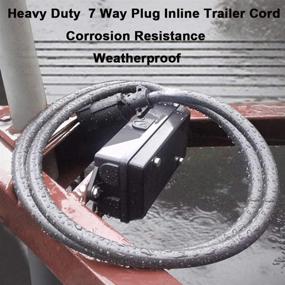 img 3 attached to 🔌 Enhanced NEW SUN 7 Way Plug Inline Trailer Cord with 7 Gang Junction Box Connector, Weatherproof - 8' FT Long (7 Way Trailer Cord Plug)